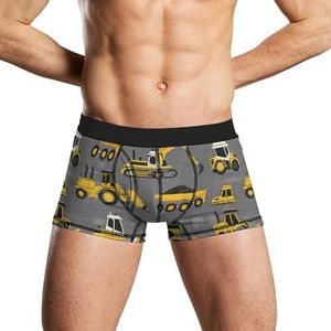 Geel Tractoren Heren Ondergoed Ademend Boxer Slips Zachte Stretch Boxers Trunks