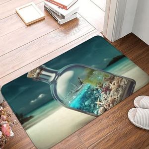 Deurmat entree welkomstmatten absorberende antislip voordeurmat wasbaar strand in een fles vloermatten flanellen badmatten zacht duurzaam entree tapijt voor binnen buiten 40 x 61 cm