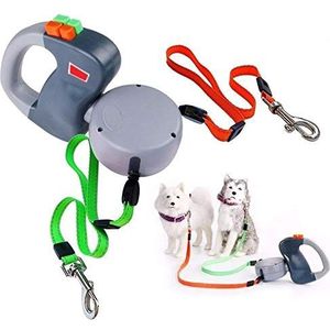 AGHH Hondentouwlijnen Pet Dog Dual Pet Dog Leash Retractable Walking Leash Pet Products voor kleine middelgrote grote honden (Color : Gray, Size : 3M)