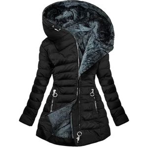 Winterjas For Dames Leren Damesjassen Zwart Gewatteerd Leren Damesjack Bikerjack For Dames Leren Motorfietsjas For Dames Kunstleer Damesjas For Dames(Noir,M)