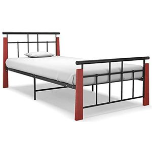 CBLDF Meubelsets-Bedframe Metaal en Massief Eiken Hout 90x200 cm