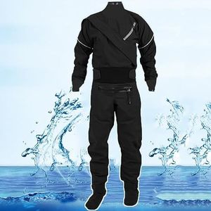 Droogpak Waterdicht En Ademend Heren Kajak Droogpak, Ritssluiting Aan De Voorkant Zeil Kajakuitrusting, Voor Peddelen, Vissen, Varen, Kanoën, Toeren, Zeilen,Black-M