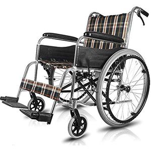 Rolstoelen Opvouwbare rolstoelen Opvouwbare lichtgewicht riemverzorging Achterremmen Verstelbare pedalen Oude mannen scooter Gemakkelijk te dragen Aluminium rolstoel