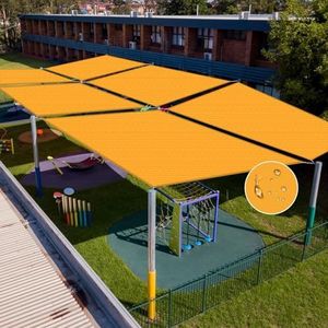 NAKAGSHI Zonnezeil, geel, 4,5 x 5 m, zonnezeil, rechthoekig, waterdicht, uv-bescherming 95%, geschikt voor tuin, outdoor, terras, balkon, gepersonaliseerd