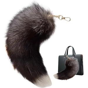 Fluffy echte Fox Fur Faux Tail Keychain Tassel Bag Cosplay speelgoed Handtas Accessory Hook Pendant 15-15.8 inch Style22