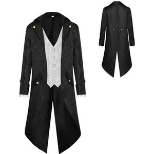 Youding Steampunk-jas voor heren, Victoriaanse jas, Victoriaanse jas, Victoriaanse jas, gothic, renaissance, cosplay kostuum voor carnaval, feest