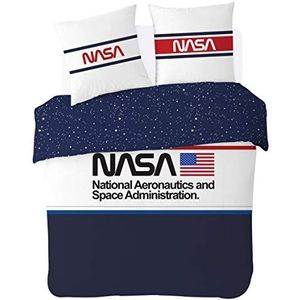 NASA Beddengoed 200 x 200 cm, 100% katoen, blauw/wit, 200 x 200 cm