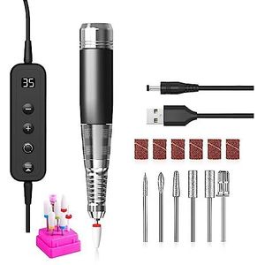 Elektrische nagelboor, Elektrische draadloze nagelboormachine, draagbare elektrische nagelvijlset for acrylgelnagels, professionele nagelboormachine for gebruik in de thuissalon Gemakkelijk te gebruik