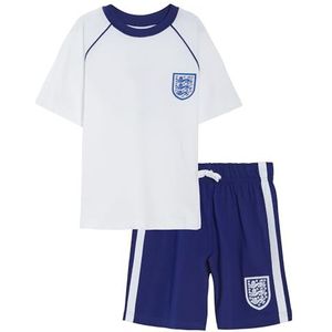 Officiële Engeland Voetbalclub Korte Pyjama Voor Kinderen Pjs Set Meisjes Jongens Engeland Voetbal Kit Merchandise, Wit, 9-10 Jaren
