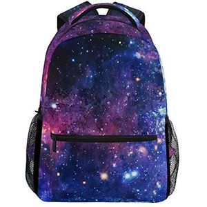 Aangepaste mode Causal aquarel Galaxy met sterren Prints Rugzakken Meisjes Jongens School Tassen Schoudertas Reizen Daypack