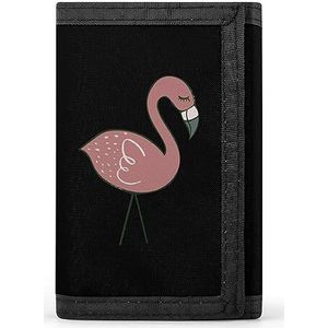 Camping Flamingos Fashion Trifold Portemonnees voor Mannen Ultra Dunne Kaarthouder met ID Venster voor Werk Reizen Buiten