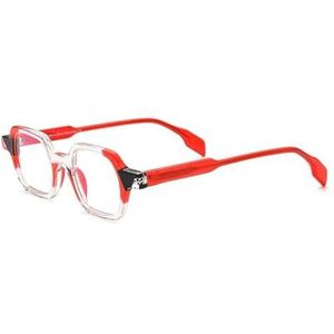 Halloween-cadeau Modieuze montuur, Brilmonturen Rechthoekig Acetaat Multicolor(Red)