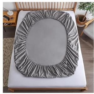 Hoeslaken katoenen hoeslaken met elastische banden, antislip verstelbare matrashoezen voor eenpersoons, tweepersoons, kingsize queensize bed, 140/160/200 cm (kleur: lichtgrijs, maat: 90 x 200 x 15 cm)