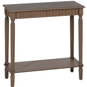 LOLAhome Gesneden console met bruin houten rek, 71 x 30 x 71 cm