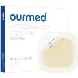 Ourmed Hydrocolloïde verbanden, groot, 10 x 10 cm, 1,2 mm dik, waterdichte wondpleister met kleefoppervlak voor lichte exsudaatwonden, blaren, acne, oppervlakkige wondverzorging, 10 stuks