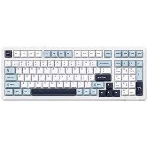 QPSJXN F99 Mechanisch gaming-toetsenbord, 99 afdichtingsstructuur, draadloos, Bluetooth, hot swappable PBT RGB, compatibel met pc en laptop (Blue Reaper Axis)