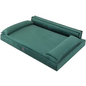 Doggy Hondenbed, huisdierenbed, hondenbed, hondenbank, ligbed, sofa, hondenmand, dierenbed, hondensofa, matras, slaapplek, groen, 120 x 77 cm