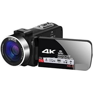 Videocamera, Digitale videocamera Professionele 4K-camcorder Invullicht Vlogging-kit for streaming met 16X zoomfotografie(No SD Card,Standard)