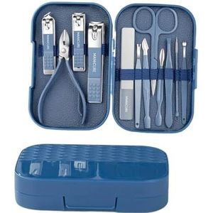 12 stuks kleurrijke roestvrijstalen nagelschaar manicure gereedschap nagelknipper set pedicure verzorging nagelriemtang reiskit nail art to (blauw 12 stuks)