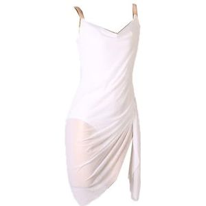 B,L,PONNYC Bretels Latijns Performance Danskleding Eenvoudige Ballroom Dansjurken Voor Dames Mesh Splice Salsa Danskleding Rugloze Tango Cha Cha Dansoutfit