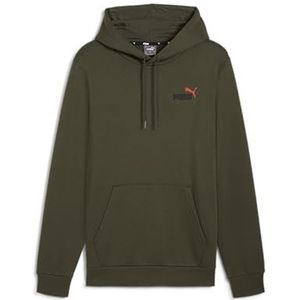 PUMA Essentials+ hoodie met tweekleurig, klein logo voor heren S Dark Olive Green