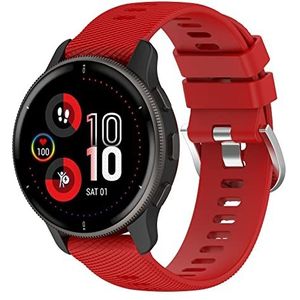 Yikamosi Compatibel met Garmin Venu 2 Plus Bandje,20MM Snelle release Zachte Siliconen Roestvrij stalen sluiting Vervangende Bandje voor Garmin Venu 2 Plus/Forerunner 158,Rood