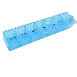 Boxsik - Pillendoosorganizer - Blauwe tablettendoos - 7-daagse 1 keer per dag medicijnbewaardoos, wekelijkse pillencontainer voor supplementen