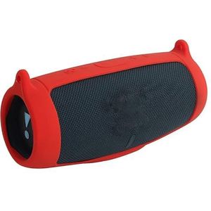 Siliconen hoes voor JBL-Charge5 waterdichte draagbare Bluetooth-luidspreker, reisdragende beschermende waterdichte rubberen tas met schouderriem en karabijnhaak (rood)