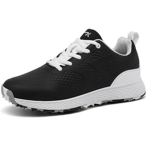PENXZT Golfschoenen voor heren, spikesloze golfsportsneakers, waterdicht, lichtgewicht en antislip voor golftraining,zwart,35 EU