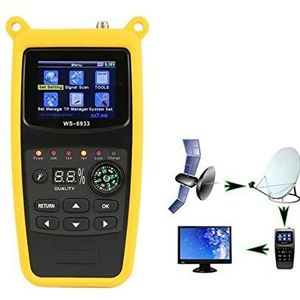 Satellietzoekers DVB-S2 FTA C & KU Band Digitale Satelliet Finder Meter 2.1' Lcd-scherm Siliconen Cover En Lithium Batterij WS 6933 LCD-scherm met meter met satellietdetectie
