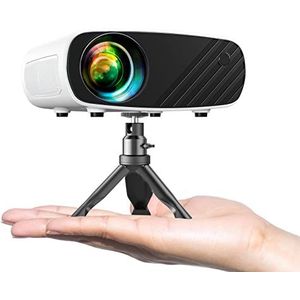 Videoprojector, mini-projector, draagbaar, 1080p, 14000 lux, Full HD, draagbare videoprojector met statiefbescherming, 4K videoprojector, compatibel met Android/iOS/Windows/tv-stick/HDMI/USB (720P)