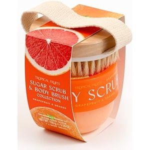 Tropical Fruits Gentle Exfoliating Sugar Scrub & BrushGrapefruit and Orange 150g