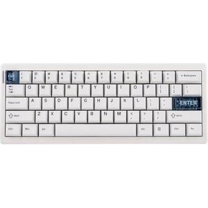 QPSJXN 60 procent kabel- en draadloos toetsenbord met afdichtingsstructuur over programmeerbare functies en op het zuiden gerichte leds (wit)