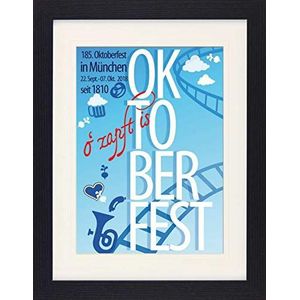 1art1 Bier Poster Oktoberfest 2018, Beer Festival Ingelijste Foto Met Passepartout | Muur Foto's | In Een Fotolijstje 40x30 cm