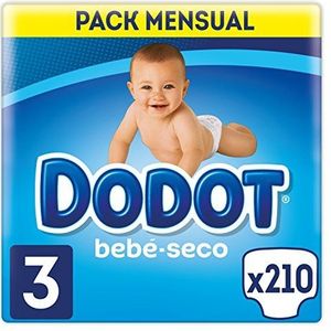 Dodot Bebé-Seco Babyluiers met luchtkanalen, 6-10 kg, maat 3 (5-10 kg), 210 luiers