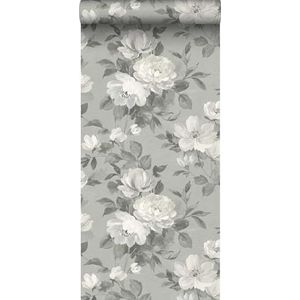 behang bloemen grijs 53 cm x 10.05 m - van Sanders & Sanders