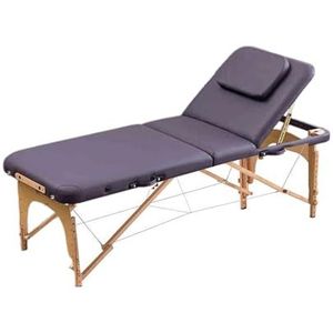 In hoogte verstelbare opvouwbare massagetafel, draagbaar tatoeagetherapiebed Moxibustion met hoofdgat, geschikt for spa-salon(Color 3,186x60x52-82cm)