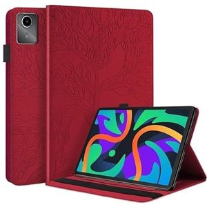 3D Boom Reliëf Stand Tablet Case Geschikt for Lenovo Tab M11 TB330FU 11 inch Zachte TPU Flip Case(Red)