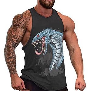 Cobra Head Tanktop voor heren, mouwloos T-shirt, trui, gymshirt, workout, zomer, T-shirt