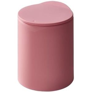 Afvalbak, Elegante vuilnisbak for woonkamer, slaapkamer, keuken, badkamer met deksel en drukknop, Binnenafvalbakken(Pink,8L)