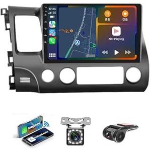 9-inch Touchscreen Autoradio Met Bluetooth Autoradio Voor Honda Civic 8 2006-2011 Plug en Play Android 14 2Din Autoradio Radio Android Automatische Bluetooth USB RVC SWC(NF-1 WIFI 1G+32G)
