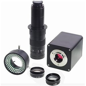 1080P 60FPS IMX385 V2 WDR Industrie C-Mount Camera Microscoop 180X 0.75X 0.5X Aux Lens 96 LED Ring Licht Helder en glad