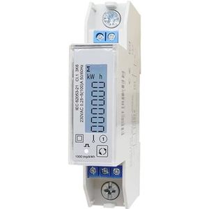 UDAMX Teller op DIN-rail, eenfasig, 100 A, 230 V, stroommeter KWH, multifunctionele energiemeter RS485, modbusteller RTU TAC1100 (TAC1100)