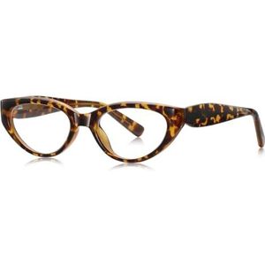 moomoobird Blauw Licht blokkerende Bril Cat Eye TR90 Frame Vintage Bril Frame voor Vrouwen Mode, Luipaard met helder