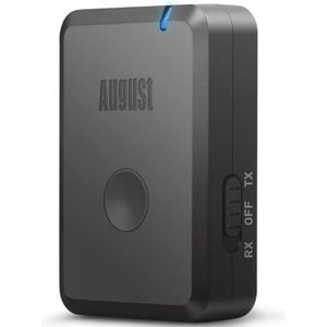 August MR260 - Bluetooth Adapter - 2 in 1 - Hoofdtelefoon Zender Ontvanger - 3,5 mm AUX - Tot 13 Uur Batterijduur