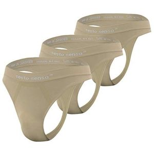 Sesto Senso Heren Strings G-Strings Sexy 3 Pack Naadloos Beige L/XL