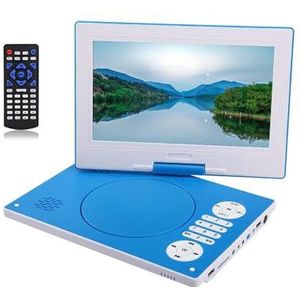 Reis-dvd-speler, Draagbare VCD DVD CD MP3 MP4 USB Speler HD 9 Inch Scherm Kaart U Disk Afspelen En Video Input Output FM Radio Luidsprekers(Blue)
