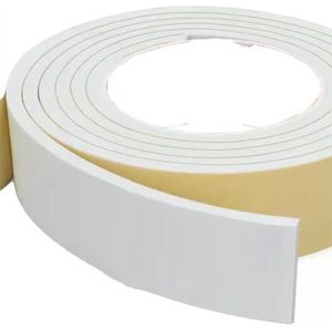 Witte rubberen spons deur- en raamafdichtingsstrip, waterdicht, geluiddicht, zelfklevend, antibotsingspad, EVA-schuim, enkelzijdige tape, 5 mm x 25 mm x 2 m, wit