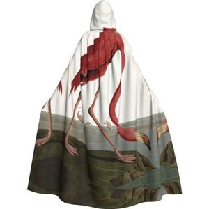 WURTON Halloween Kerstfeest Amerikaanse Flamingo Print Volwassen Hooded Mantel Prachtige Unisex Cosplay Mantel