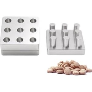 Rainorning - Huishoudelijke Handmatige Pil Tablet Molding Mould - Aluminium - 9 Gaten - Φ12mm
